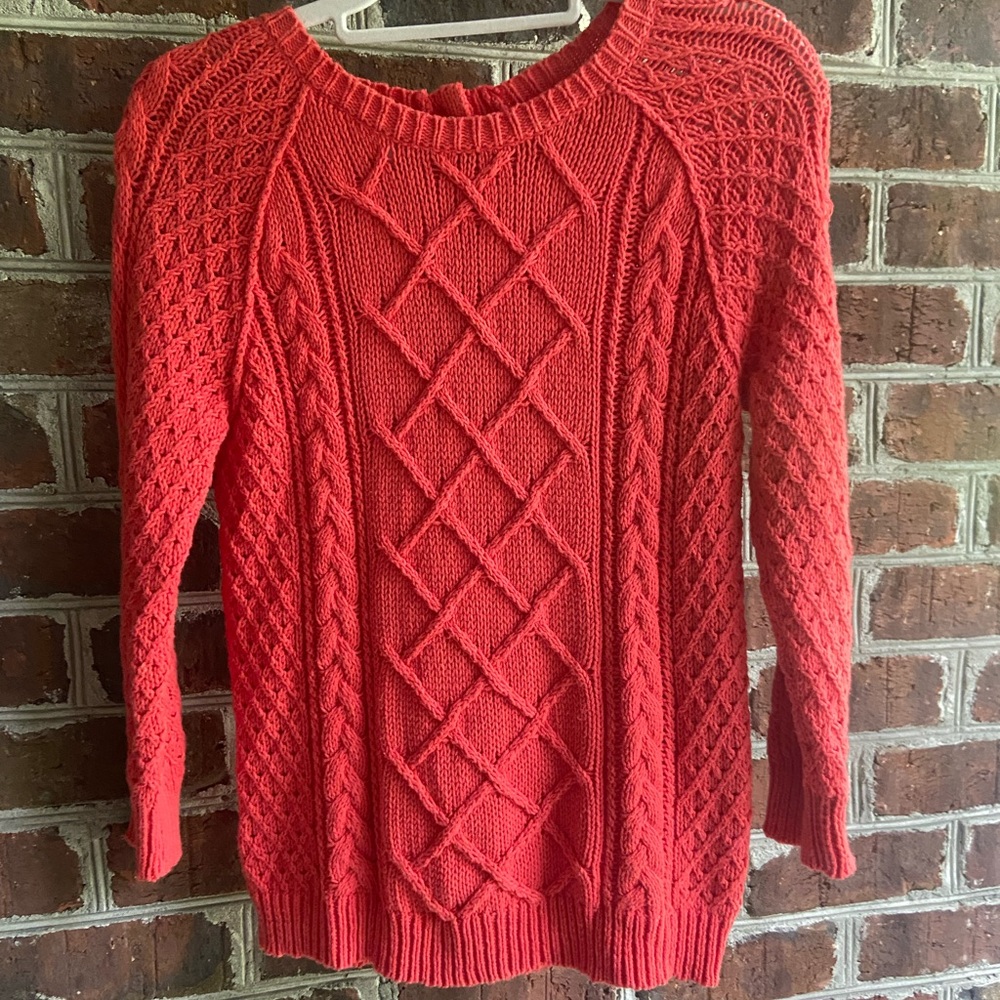 Ann Taylor LOFT cotton, cable-knit sweater
